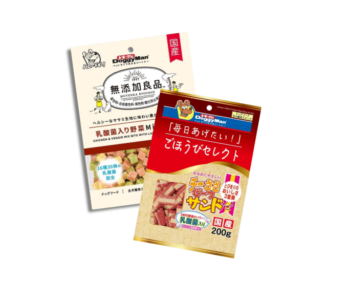 DoggyMan 無添加良品乳酸菌蔬菜雞肉小方粒 240g DoggyMan 乳酸菌芝士雞牛三文治 200g