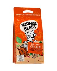 Meowing Heads Complete Formula Dry Cat Food Range – Paw Lickin’ Chicken Adult Cat Formula (Chicken + Fish)