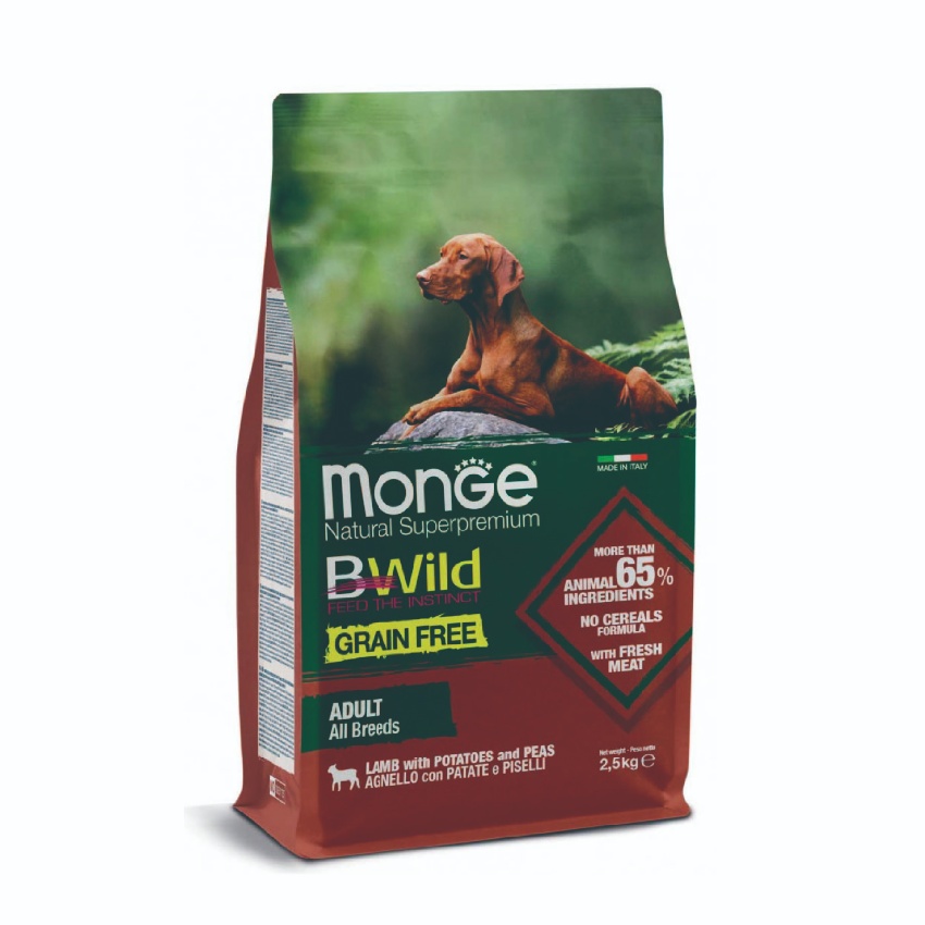 Monge B-Wild 無穀物野生系列 羊肉薯仔碗豆配方成犬糧