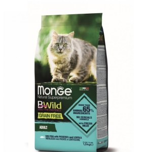 Monge B-Wild 無穀物野生系列 鱈魚薯仔扁豆配方成貓糧 1.5kg