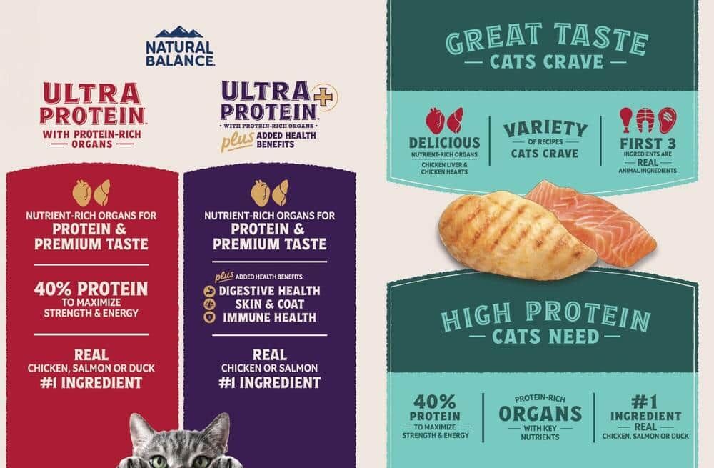 Natural Balance Ultra Protein Plus 超‧頂級系列貓糧 - 無穀物三文魚雞肉成貓糧(皮毛和消化健康)1