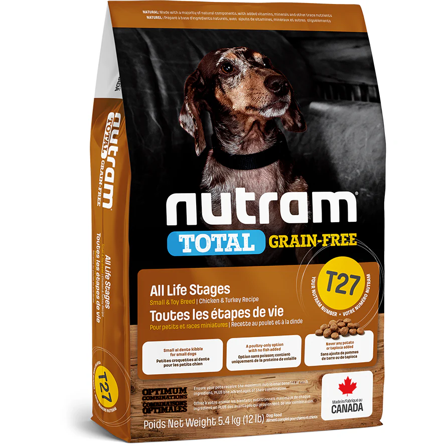 Nutram紐頓 T27 Total Grain-Free 無穀無薯系列 雞+火雞小型全犬糧(細粒)