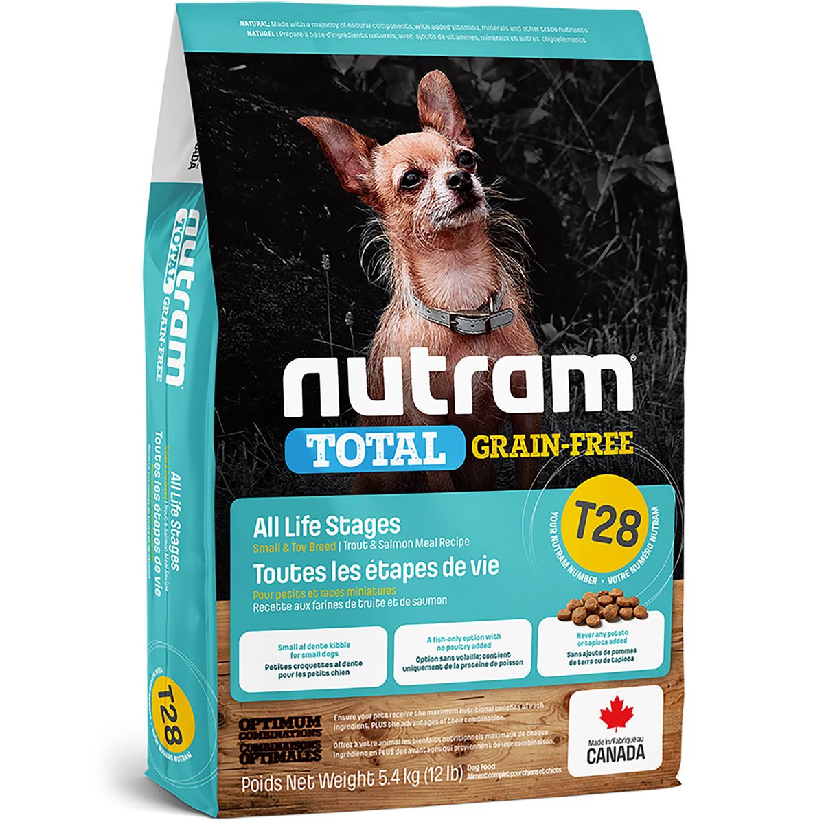 Nutram紐頓 T28 Total Grain-Free 無穀無薯系列 鱒魚+三文魚+鯡魚小型全犬糧(細粒)