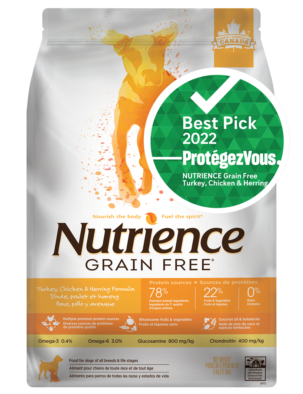 Nutrience Grain Free 無穀物系列 火雞+雞+鯡魚全犬糧