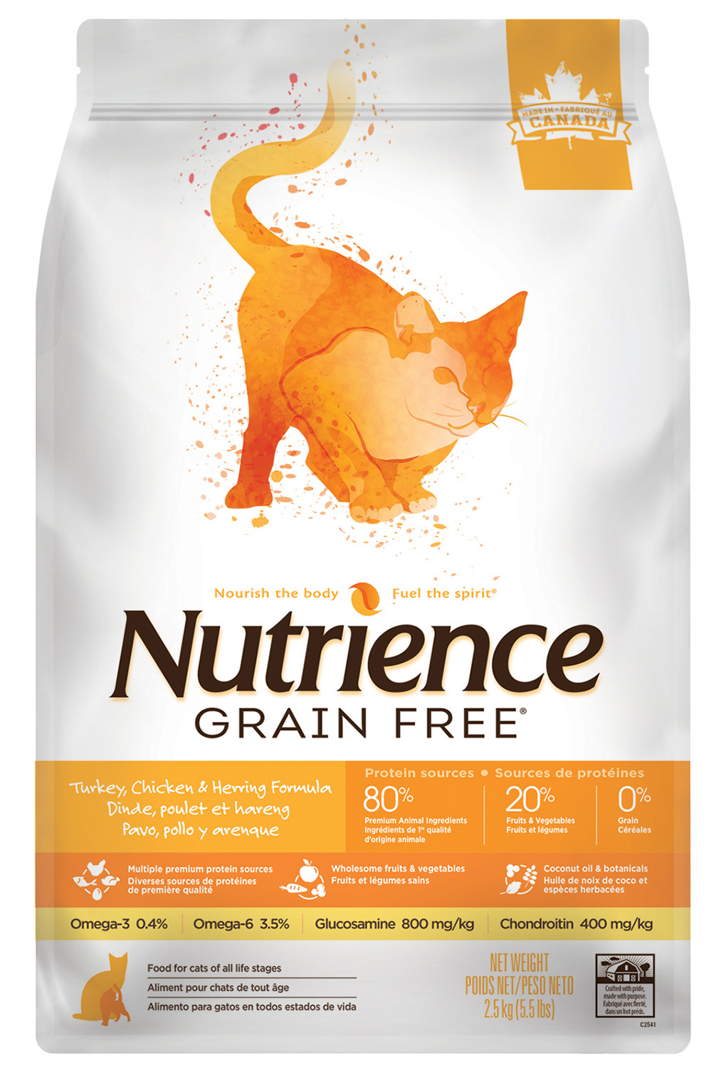 Nutrience Grain Free 無穀物系列 火雞+雞+鯡魚全貓糧
