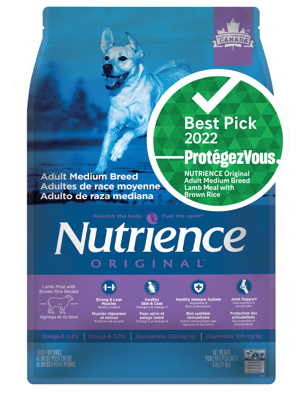 Nutrience Original 經典系列 羊肉+糙米成犬配方狗糧 11.5kg/25lbs