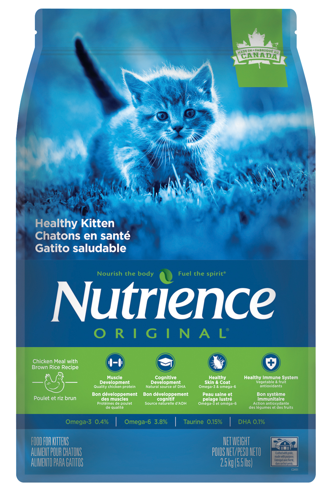 Nutrience Original 經典系列 雞肉+糙米幼貓配方貓糧 2.5kg5.5lbs