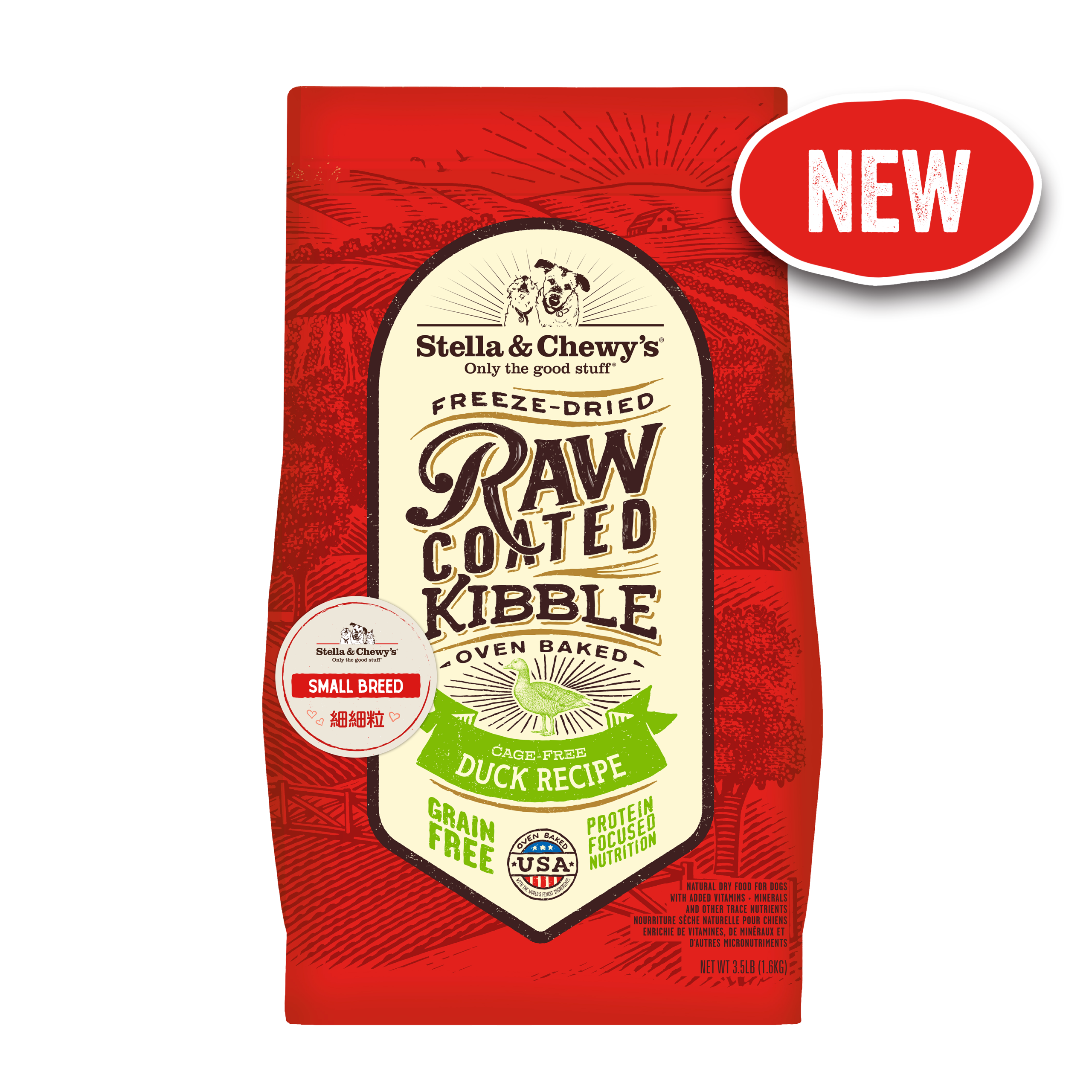 Stella & Chewy's Raw Coated Baked Kibble 放養鴨小型犬狗乾糧