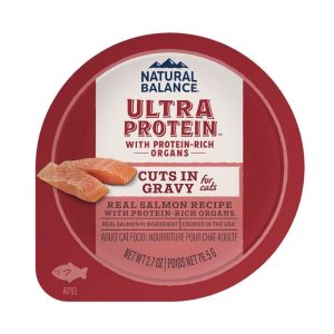 (原箱優惠10杯)Natural Balance Ultra Protein 頂級貓主食濕糧 – 三文魚肉塊配肉汁滋味杯 2.7oz x10