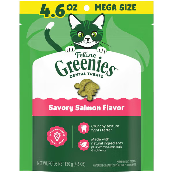 (新舊包裝隨機發貨)Greenies Feline 貓潔齒小食 - 三文魚味 (可選份量)