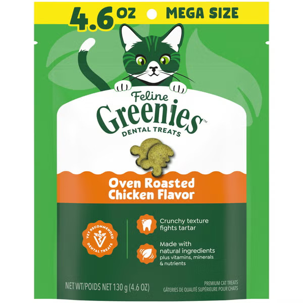 (新舊包裝隨機發貨)Greenies Feline 貓潔齒小食 - 烤雞肉味 (可選份量)