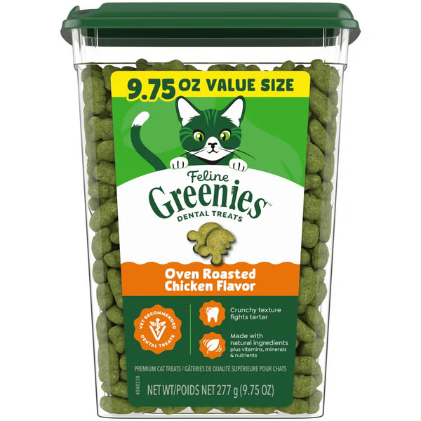 (新舊包裝隨機發貨)Greenies Feline 貓潔齒小食 - 烤雞肉味 (可選份量)1