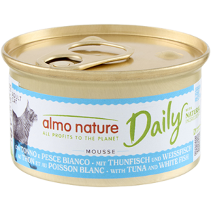 (Almo Nature滿$100即單減$10)Almo Nature Daily Complete Mousse 慕絲主食成貓罐頭 – Tuna & White Fish 吞拿魚+鱈魚 85g
