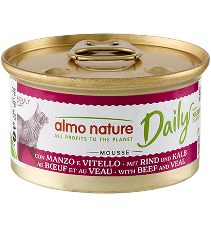 (Almo Nature滿$100即單減$10)Almo Nature Daily Complete Mousse 慕絲主食成貓罐頭 - Beef & Veal 牛肉+牛仔肉 85g
