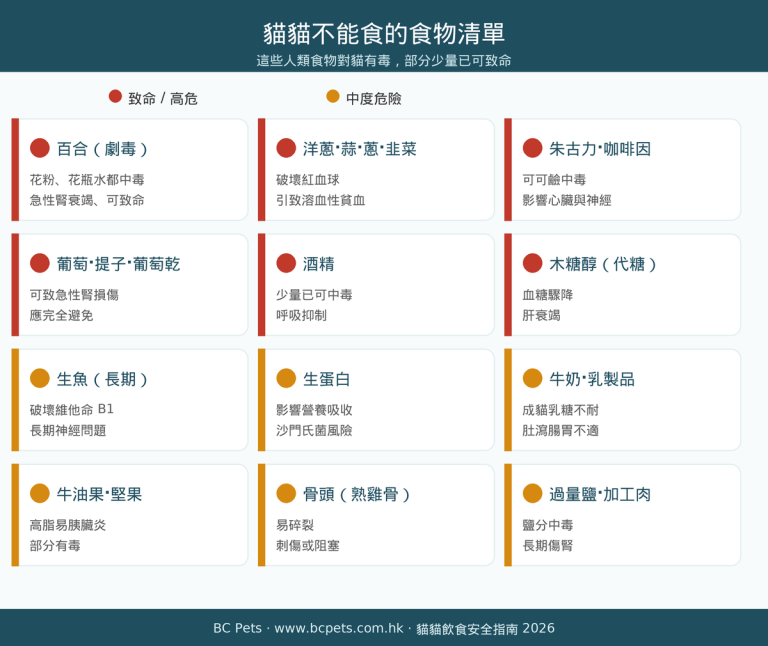 貓貓危險食物圖解