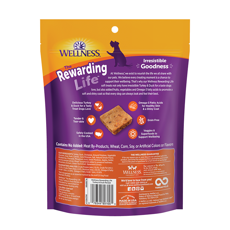 (近期優惠)Wellness Rewarding Life (前稱Wellbites) 訓練狗小食 6oz - 火雞、鴨肉 (到期日 2026年7月16日)1