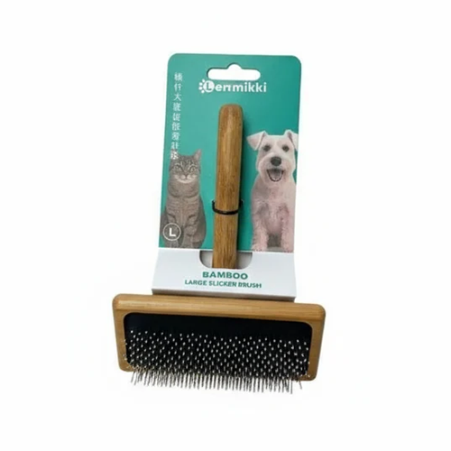 Lemmikki Bamboo Curved-Pin Slicker Brush (L)