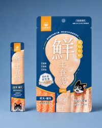 汪喵星球 貓用美味水解鮮主食泥 – 鮭魚+鱸魚 12gx4