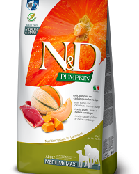 Farmina N&D Pumpkin 天然南瓜無穀系列狗糧 – Duck Cantaloupe Maxi 鴨肉哈蜜瓜 (大顆粒) 12kg