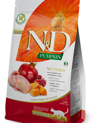 Farmina N&D Pumpkin Natural Grain-Free Cat Food – Quail Pomegranate Neutered (for neutered cats) 1.5kg