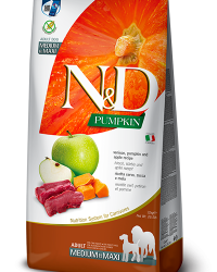 Farmina N&D Pumpkin Natural Grain-Free Dog Food – Venison Green Apple Maxi (large kibble) 12kg