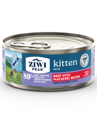 (原箱24罐優惠) Ziwi Peak 巔峰 Wet Beef With Mackerel Recipe For Kittens 牛肉配鯖魚幼貓配方鮮肉罐 85g
