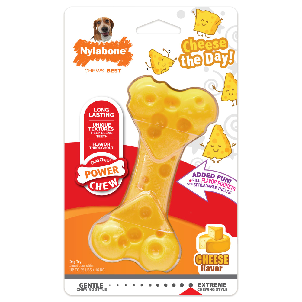 NYLABONE Power Chew 芝士味狗骨玩具 (中-35lbs以下)