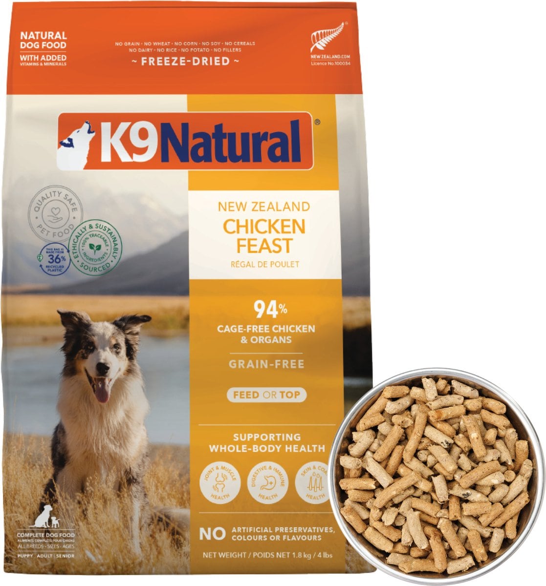 K9 Natural Chicken Feast Freeze-Dried Dog Food