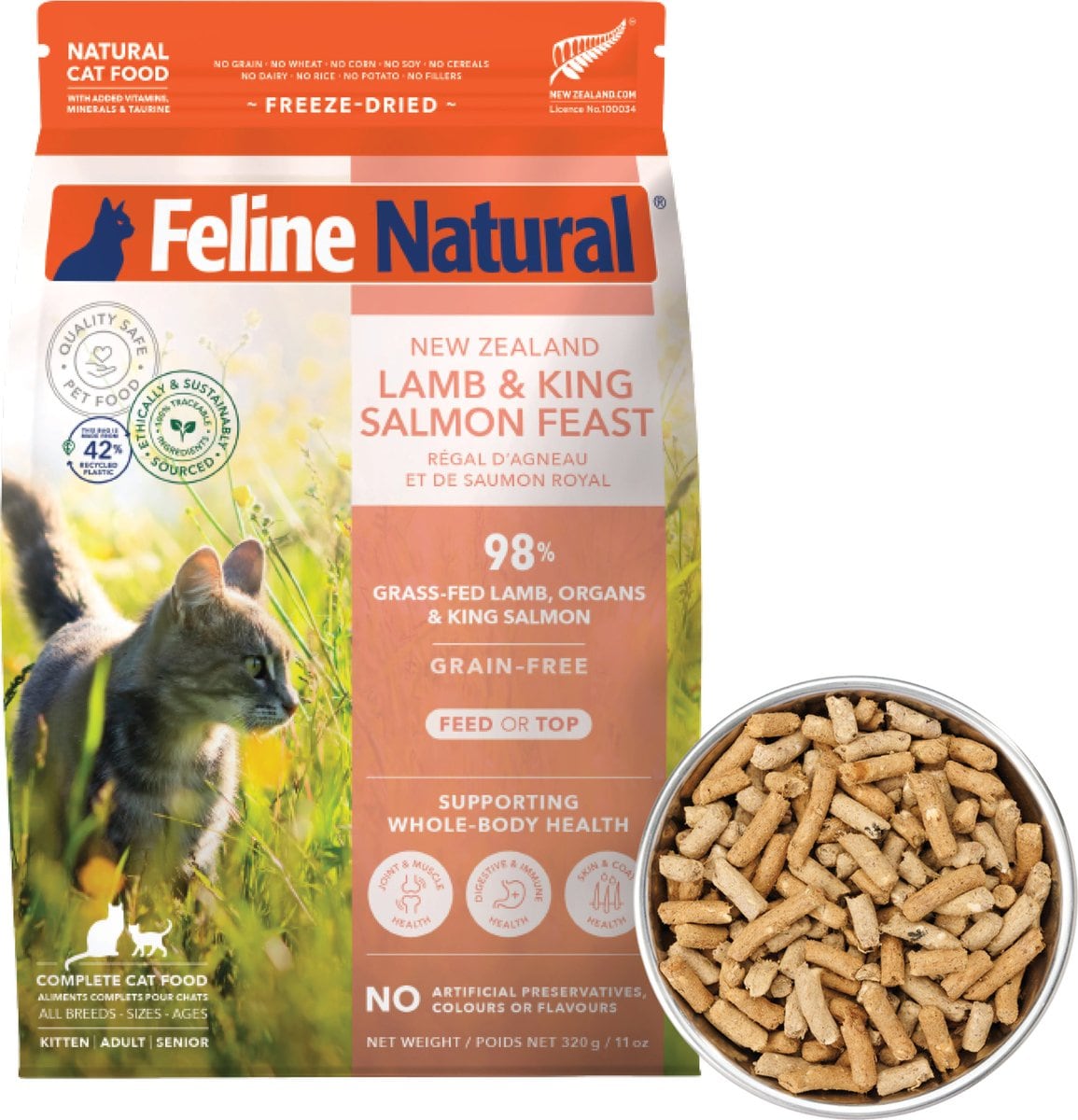 K9 Feline Natural Lamb & King Salmon Feast Freeze-Dried Cat Food