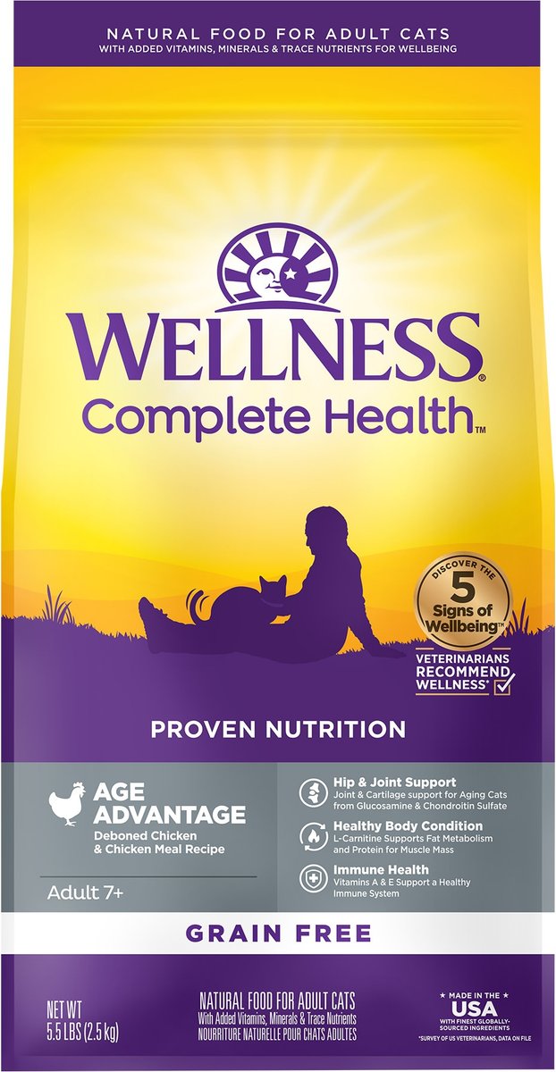 Wellness Complete Health Grain-Free Age Advantage Senior Chicken Cat Food