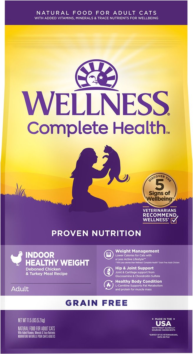 Wellness Complete Health Grain-Free Indoor Healthy Weight Chicken Cat Food